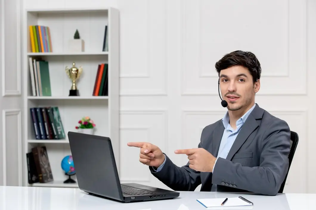 B2B Call Calling Agent explaining on a call